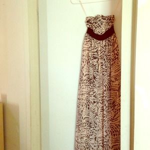 H&M Double Layer Animal Print Maxi Dress