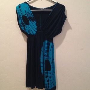 Black and blue tie dye dress