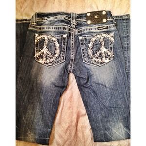 Medium-dark washed Miss Me pants