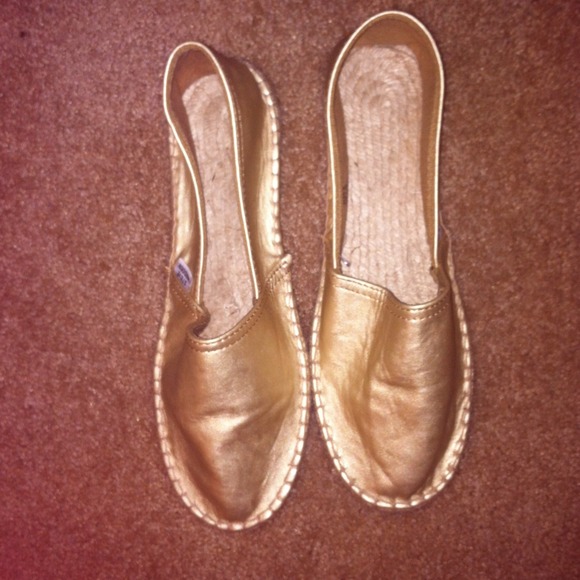 Gold espadrilles