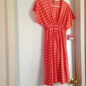 Orange and White Striped Summer Dress