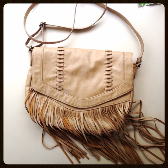 Mossimo Supply Co. Handbags - Tan Crossbody Fringe Purse