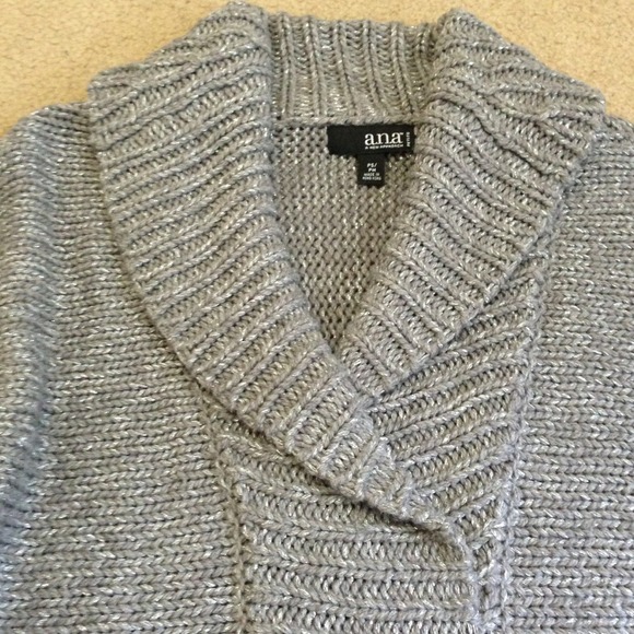 ANA Petite Grey Sweater with Sparkle - Picture 2 of 3