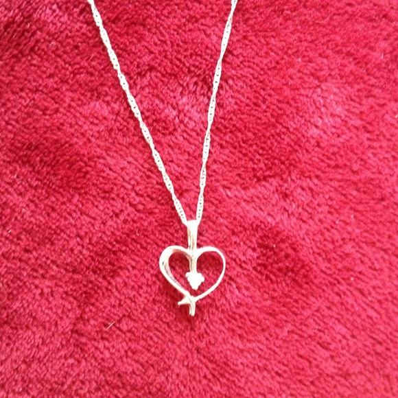 Jewelry - 950Silver Heart Necklace/Real Diamond From Italy!