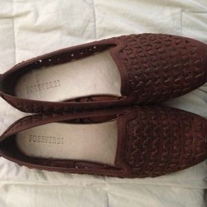 Woven Dark Brown Loafers