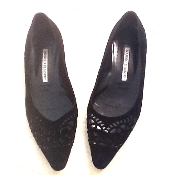 Manolo Blahnik Suede Flats