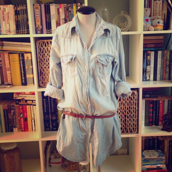 Light Denim Shirt Dress size Small-Perfect4Summer!