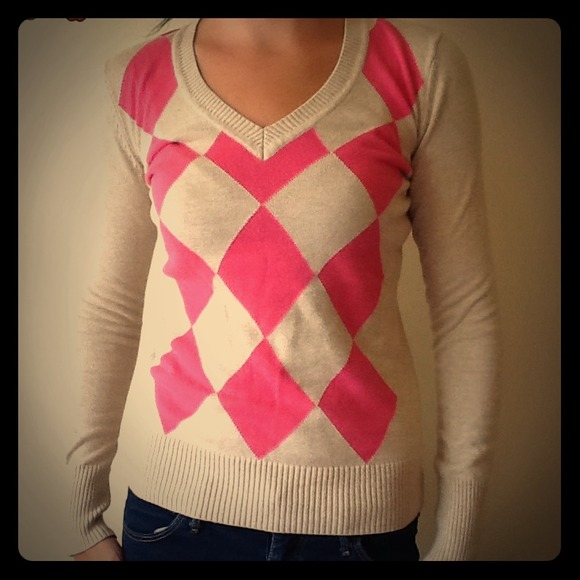 Pink and beige sweater