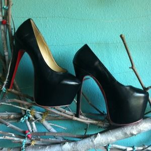 Louboutin inspired black platform stiletto.