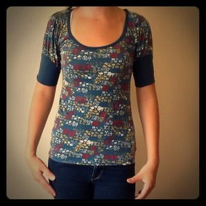 Blue Chic Flower Shirt