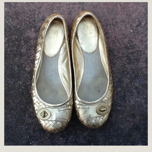 Coach gold color flats - Picture 1 of 4