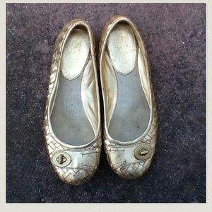 Coach gold color flats