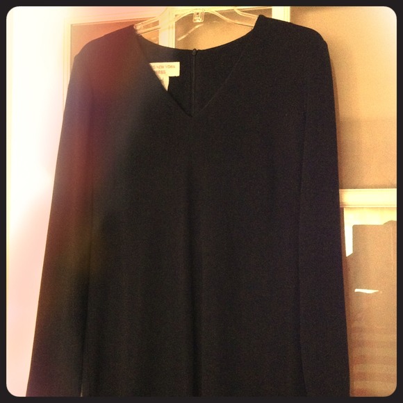 JONES NY BLK LS DRESS