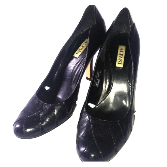 Black Leather Upper Alfani Heels