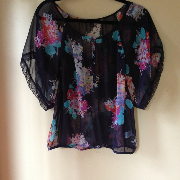 ❌SOLD❌Sheer floral top