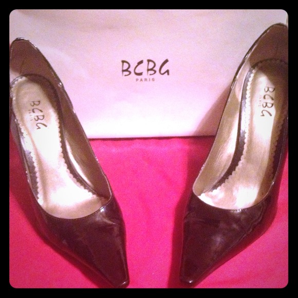 BCBG Black Patent pumps