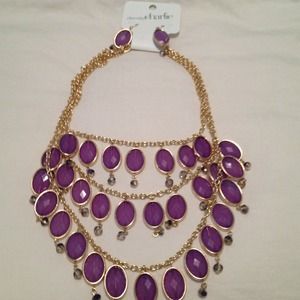 Purple statement necklace