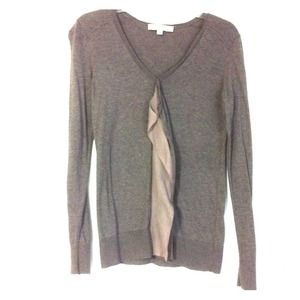 Ann Taylor Loft Brown Ruffle Sweater