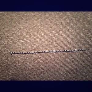 Diamond linked XO sterling silver bracelet