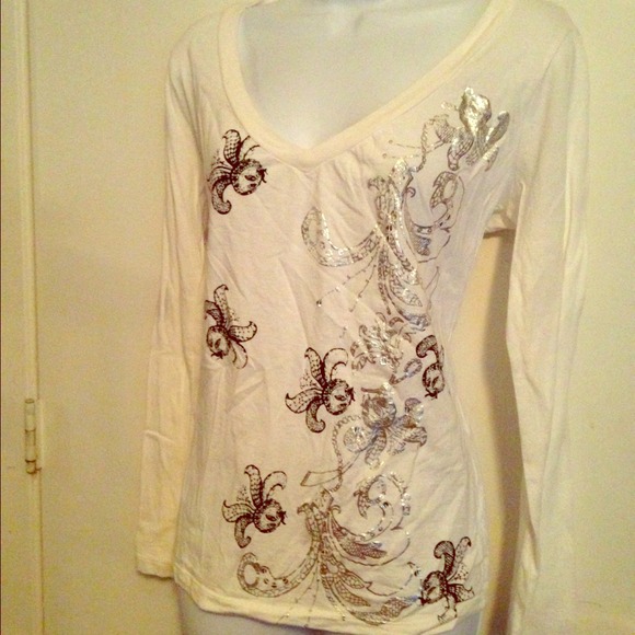 💝Bundled❌SOLD NY&Co Super Soft Embellished Top