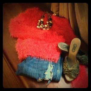 Red statement sweater