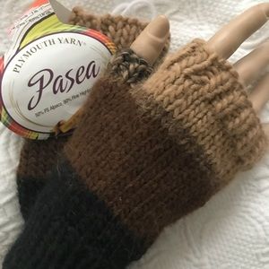 Handknit Fingerless Mittens- high end wool yarns