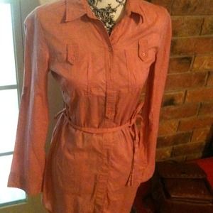 Dusty pink shirt dress