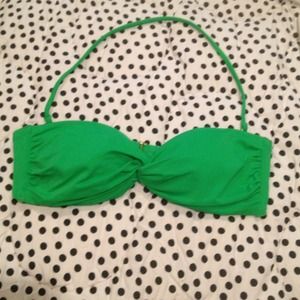 Green Bandeau swim top