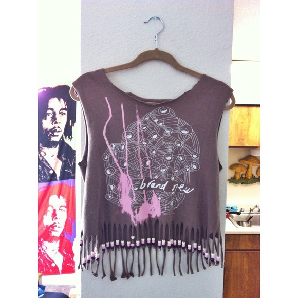 🌞Band 'Brand New' D.I.Y'd Beaded Crop Top🌞