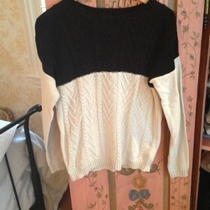 Cable Knit Color Block Sweater