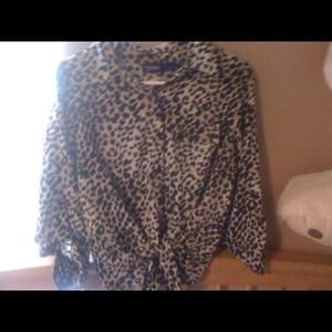 Button up cheetah shirt