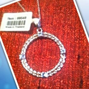 4 Blue topaz,  Pendant and chain .925 Sterling !