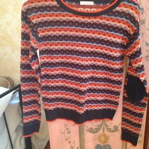 Fair Isle Print Elbow Patch Sweater