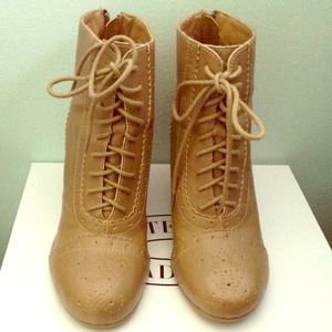 Tan Wedge booties
