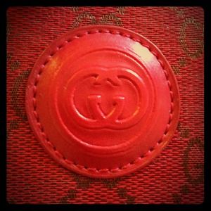 Red Gucci Shoulder Bag w Matching Wallet
