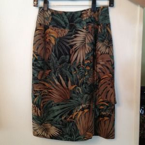 Skirt - tropical print 100% silk - lined