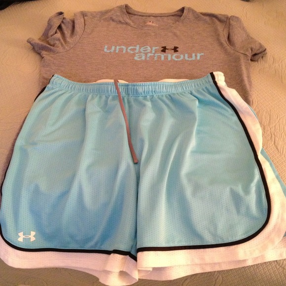 Under Armour Shirt/Short Set - Grey/Blue