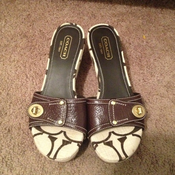 Coach wedge slip on.