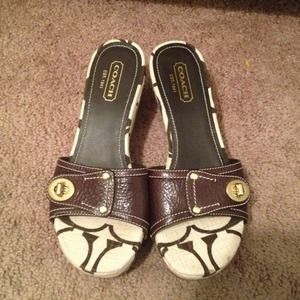 Coach wedge slip on.