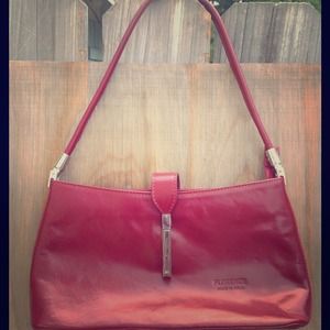 Vintage red leather purse made in Italy