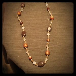 ❤SOLD❤ Long brown beaded necklace