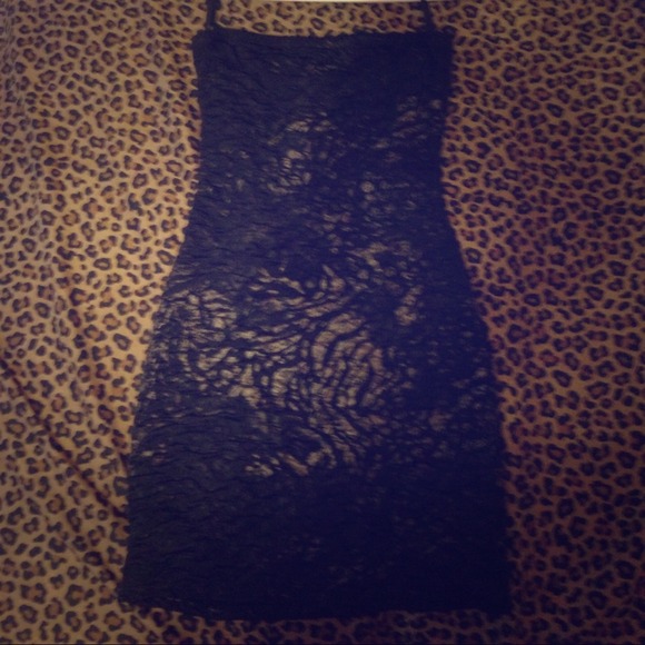 Black w/ animal print accent Tube Dress sz S