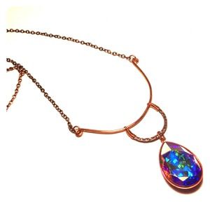 Statement Crystal necklace with copper