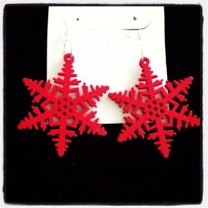 Buy 2 Get 3 FREE! Wooden snowflake earrings. NWT