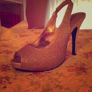 Sparkly high heeled shoes