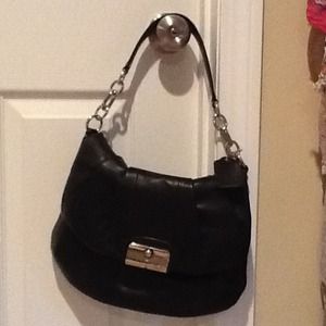 Black leather authentic coach bag