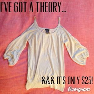 THEORY Cream Sweater Top