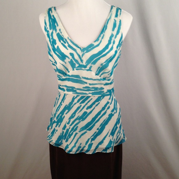 Ann Taylor Tops - Ann Taylor Turquoise & White Top