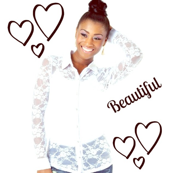 White Lace Long Sleeve Blouse