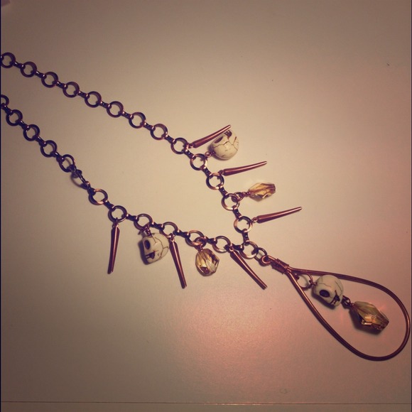 Dia De Los Muertos STATEMENT Necklace with Crystal - Picture 1 of 3